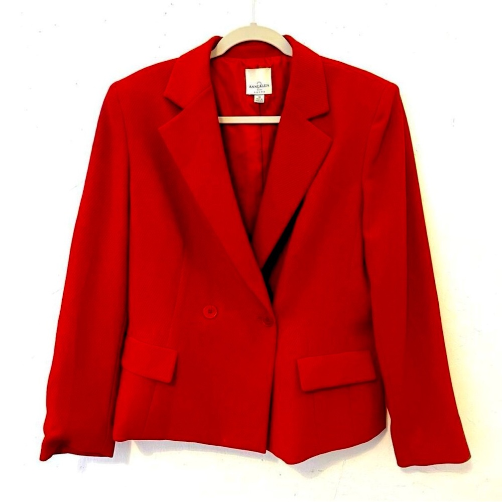Anne Klein VTG Women’s Blazer Sz 10 Brick Red Long Sleeve 90’s Era Lined Career
